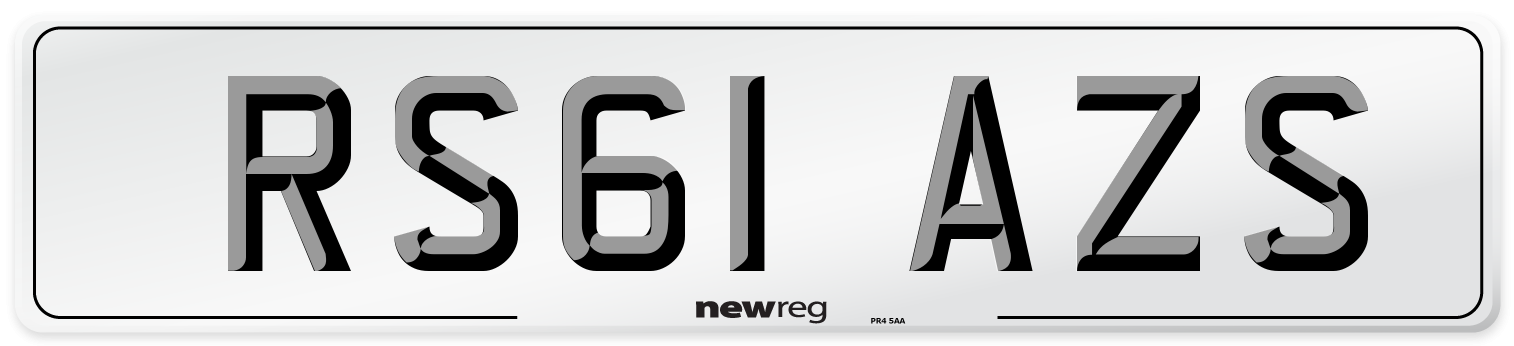 RS61 AZS Number Plate from New Reg